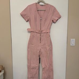 & Other Stories Blush Pink Zippered Jumpsuit